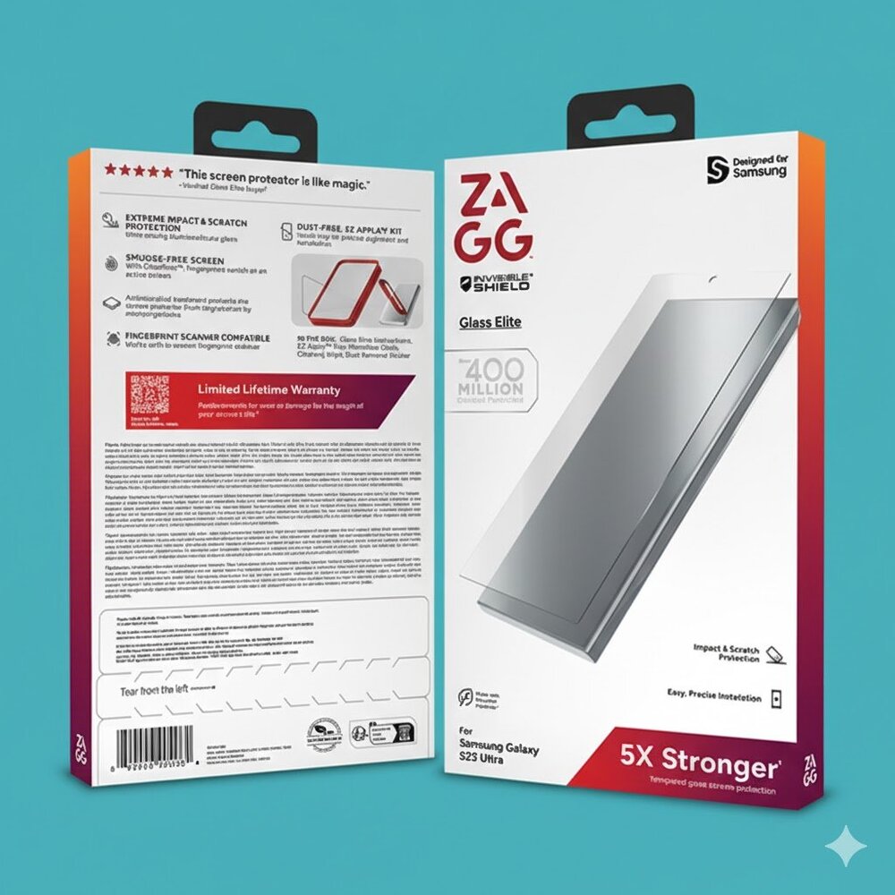 ZAGG Glass Elite Biometric Screen Protector – Samsung Galaxy S25 Ultra | NEW